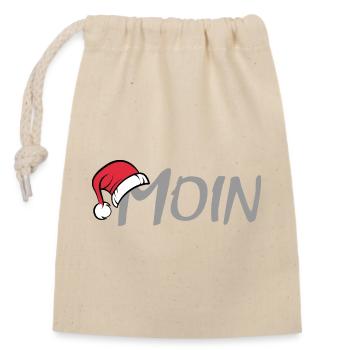 xmas moin hamburg ostsee nordsee hat Weihnachten - Verschließbarer Geschenkbeutel aus Baumwolle (14x20cm) - Natur - Vorne