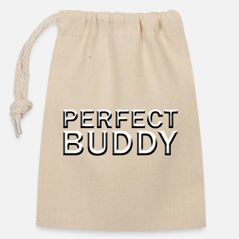 Perfect Buddy - Closable cotton gift bag (14x20cm) - nature