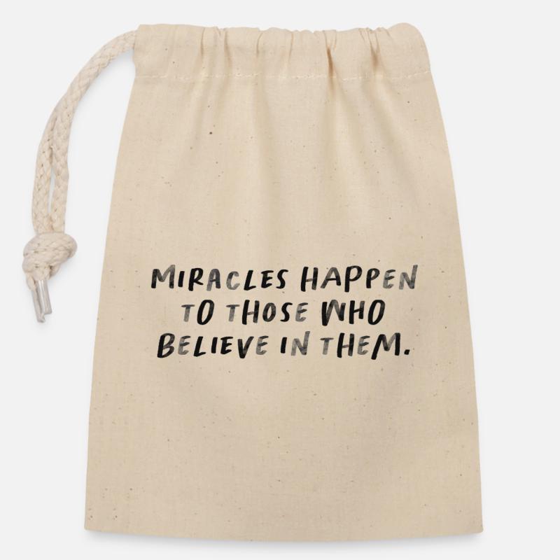 Miracles Lapins Taux de motivation - Sac cadeau en coton avec cordon (14 x 20 cm) - nature