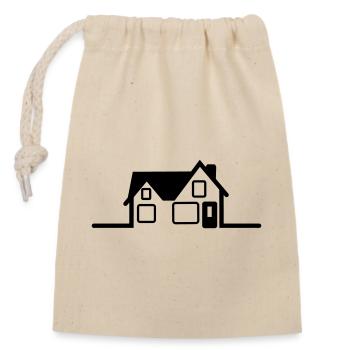 Logo de la maison - Sac cadeau en coton avec cordon (14 x 20 cm) - nature - Devant
