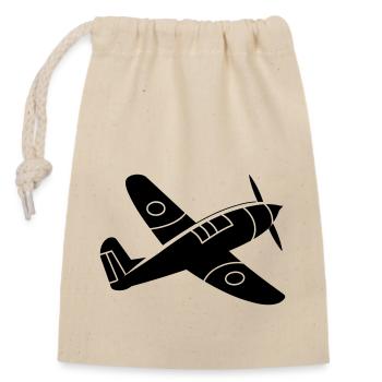 Fighter aircraft - Closable cotton gift bag (14x20cm) - nature - Front