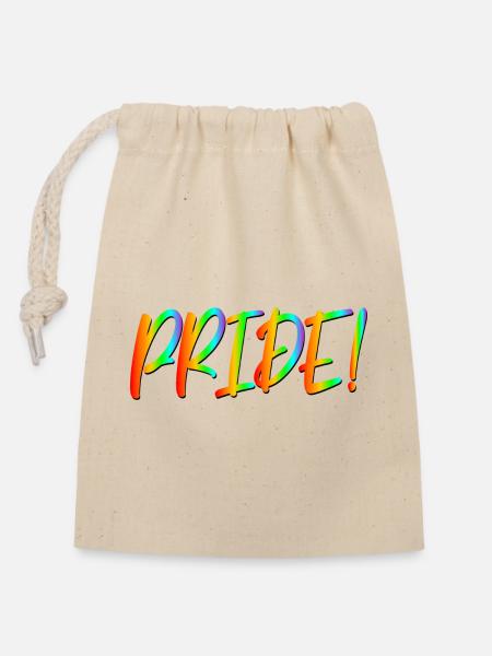 SCHRIFTZUG PRIDE - LGBTQ COMMUNITY - Verschließbarer Geschenkbeutel aus Baumwolle (14x20cm) - Natur