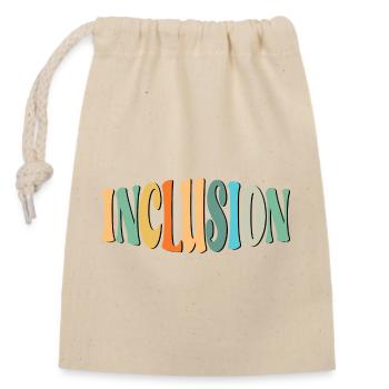 INCLUSION LETTERING - DIVERSITY - EQUALITY - Closable cotton gift bag (14x20cm) - nature - Front