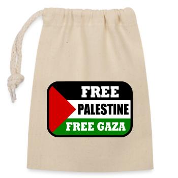Free palestine - Sac cadeau en coton avec cordon (14 x 20 cm) - nature - Devant
