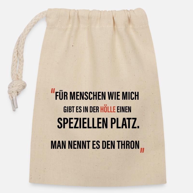 Lustiger Spruch Hölle - Verschließbarer Geschenkbeutel aus Baumwolle (14x20cm) - Natur