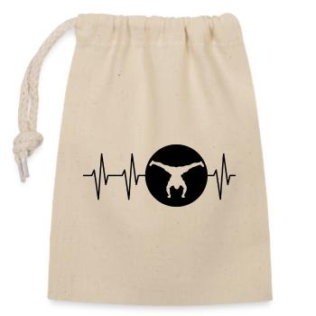 Calisthenics Sport Team Handstand Pulse Turner icon - Closable cotton gift bag (14x20cm) - nature - Front