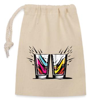 Verre à tequila - Sac cadeau en coton avec cordon (14 x 20 cm) - nature - Devant