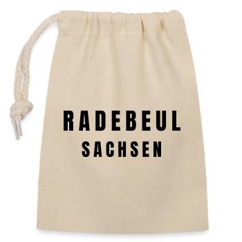 Radebeul Sachsen - Verschließbarer Geschenkbeutel aus Baumwolle (14x20cm) - Natur - Vorne