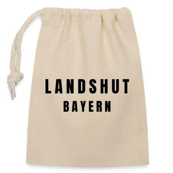Landshut Bayern - Verschließbarer Geschenkbeutel aus Baumwolle (14x20cm) - Natur - Vorne