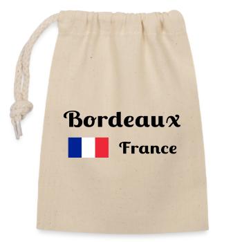 Bordeaux France- Imprimés stylés - Sac cadeau en coton avec cordon (14 x 20 cm) - nature - Devant