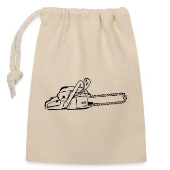 Chainsaw - Closable cotton gift bag (14x20cm) - nature - Front