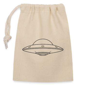 Minimalistic UFO - Verschließbarer Geschenkbeutel aus Baumwolle (14x20cm) - Natur - Vorne