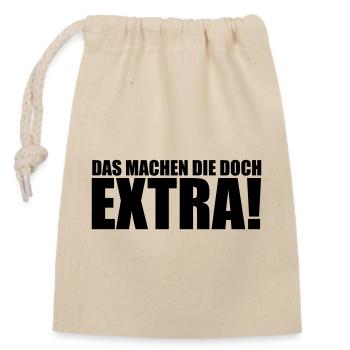 extra - Closable cotton gift bag (14x20cm) - nature - Front