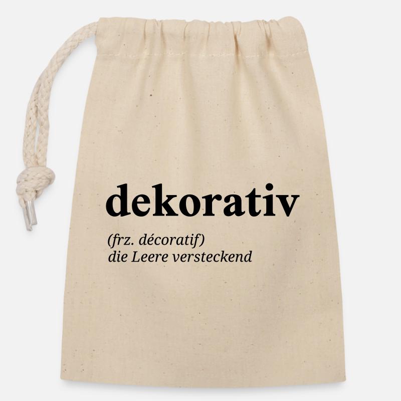 dekorativ Definition - Verschließbarer Geschenkbeutel aus Baumwolle (14x20cm) - Natur