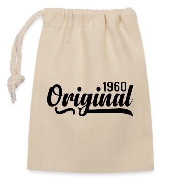 1960 anniversaire 65 ans, rétro 1960 - Sac cadeau en coton avec cordon (14 x 20 cm) - nature - Devant