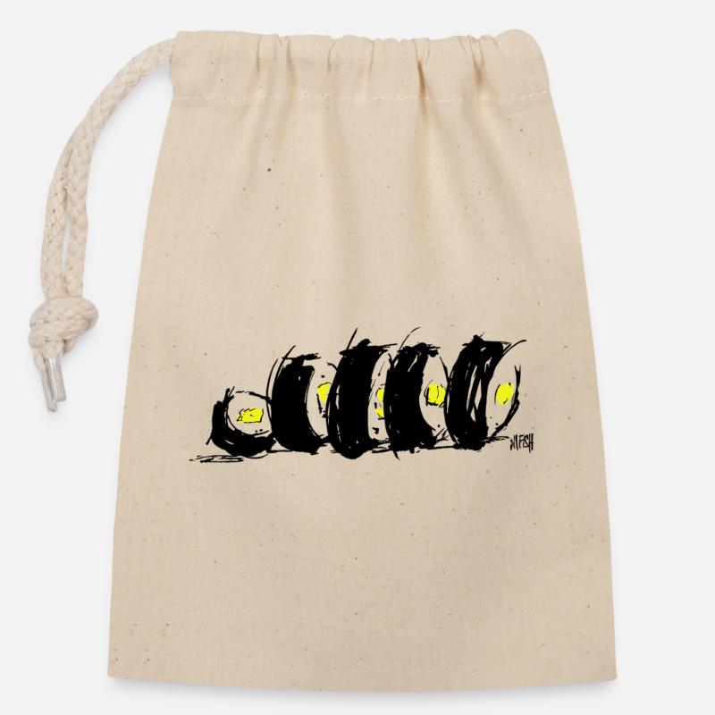 Roule dans l’amour 1 - Sac cadeau en coton avec cordon (14 x 20 cm) - nature
