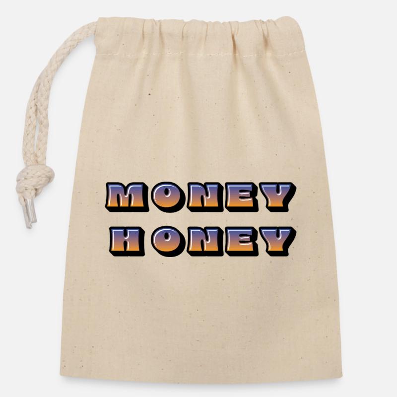 Geld Honig Farbverlauf Retro - Verschließbarer Geschenkbeutel aus Baumwolle (14x20cm) - Natur