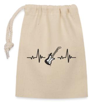 Electric Guitar Rhythm Music Rock Heart String - Closable cotton gift bag (14x20cm) - nature - Front