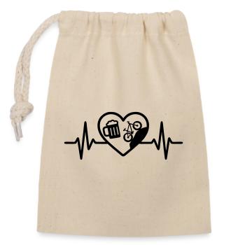 Humour de VTT Heart Beer - Sac cadeau en coton avec cordon (14 x 20 cm) - nature - Devant