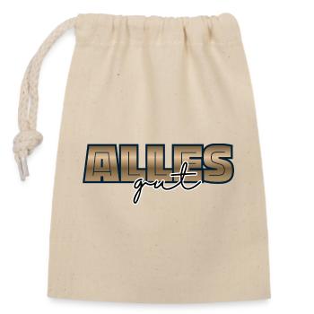All good, best - Closable cotton gift bag (14x20cm) - nature - Front