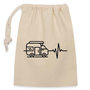 CAMPER LOVE! HEARTBEAT FOR CAMPE VANLIFE - Closable cotton gift bag (14x20cm) - nature - Front