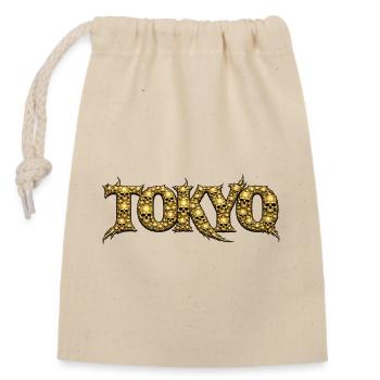 Goldene Schädel Tokyo Logo - Verschließbarer Geschenkbeutel aus Baumwolle (14x20cm) - Natur - Vorne