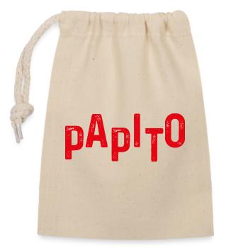 Papito Distressed Red Letters - Closable cotton gift bag (14x20cm) - nature - Front