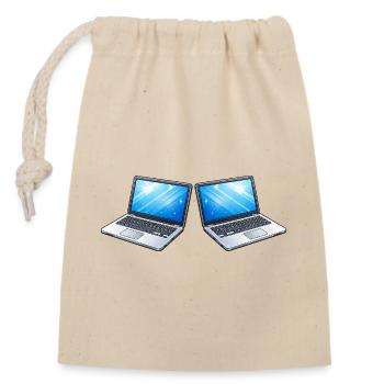 Ordinateur portable - Sac cadeau en coton avec cordon (14 x 20 cm) - nature - Devant