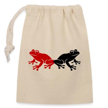 Grenouille Crapaud - Sac cadeau en coton avec cordon (14 x 20 cm) - nature - Devant