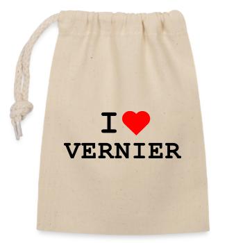 I love Vernier - Ich liebe Vernier - Closable cotton gift bag (14x20cm) - nature - Front