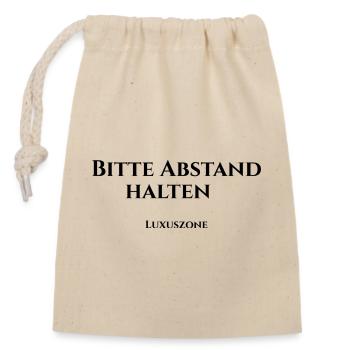 Bitte Abstand halten, Luxuszone - Verschließbarer Geschenkbeutel aus Baumwolle (14x20cm) - Natur - Vorne