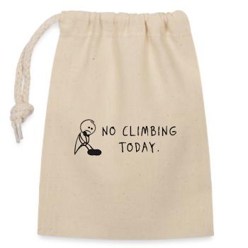 Pas d’escalade aujourd’hui – Diction de l’escalade en bloc - Sac cadeau en coton avec cordon (14 x 20 cm) - nature - Devant