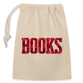Red Flower Letters Book - Closable cotton gift bag (14x20cm) - nature - Front
