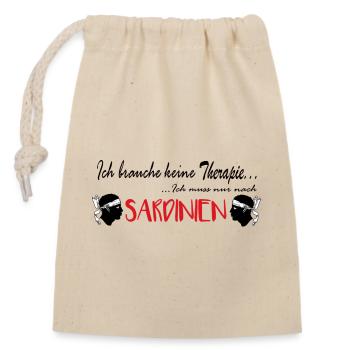 Sardinien, ich brauch keine Therapie - Verschließbarer Geschenkbeutel aus Baumwolle (14x20cm) - Natur - Vorne