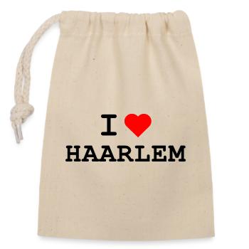 Ich liebe Haarlem - I love Haarlem - Closable cotton gift bag (14x20cm) - nature - Front