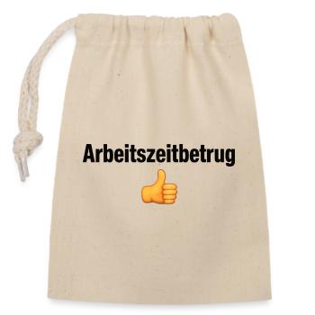 Arbeitszeitbetrug Daumen hoch Deutsche Memes - Verschließbarer Geschenkbeutel aus Baumwolle (14x20cm) - Natur - Vorne