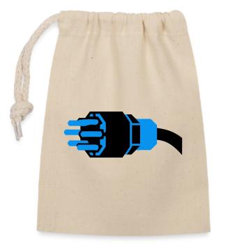 High Current Plug Electrician - Closable cotton gift bag (14x20cm) - nature - Front