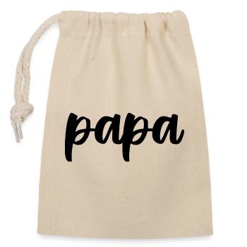 Papa - Verschließbarer Geschenkbeutel aus Baumwolle (14x20cm) - Natur - Vorne