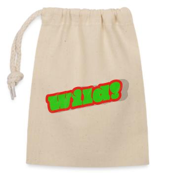 Graffiti wordmark green with red border - Closable cotton gift bag (14x20cm) - nature - Front