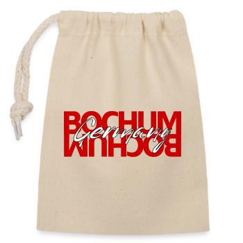 Bochum Germany Script Overlay - Verschließbarer Geschenkbeutel aus Baumwolle (14x20cm) - Natur - Vorne
