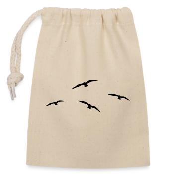 Flying Seagull - Closable cotton gift bag (14x20cm) - nature - Front