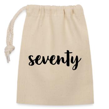 70 seventy 70th Birthday Gift Number 70 Number - Closable cotton gift bag (14x20cm) - nature - Front