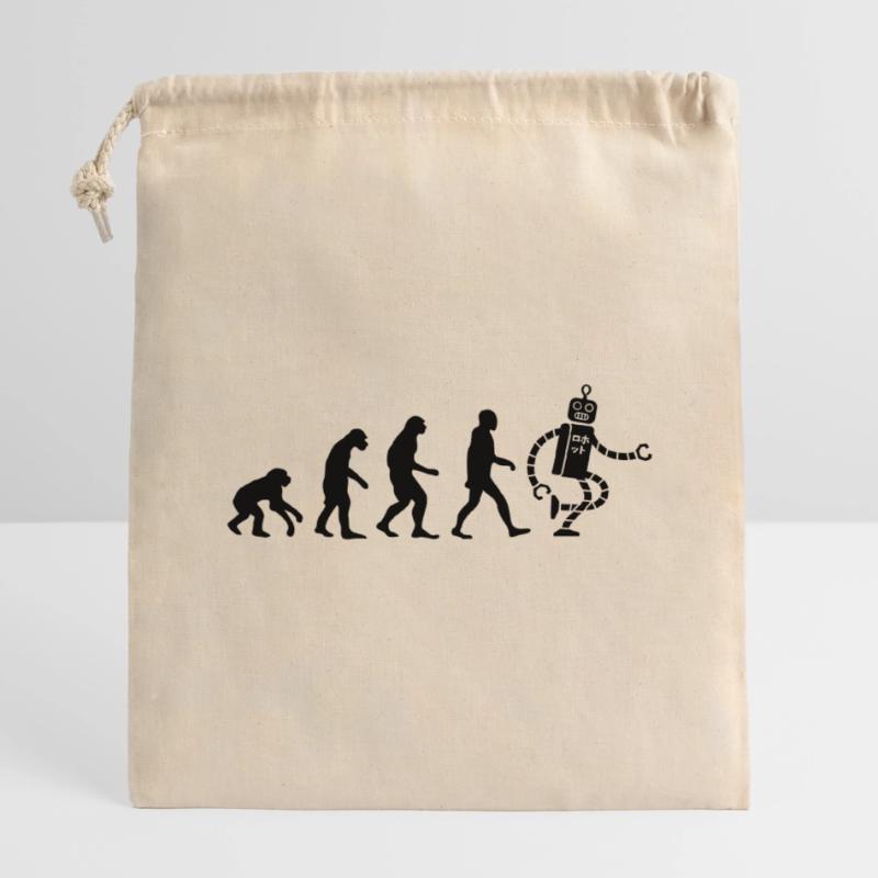 evolution robot évolution Sac cadeau en coton avec cordon (14 x 20 cm)