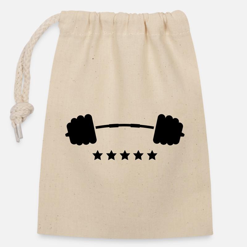 poids - Sac cadeau en coton avec cordon (14 x 20 cm) - nature