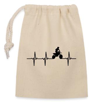 Motocrosser pulse - Closable cotton gift bag (14x20cm) - nature - Front