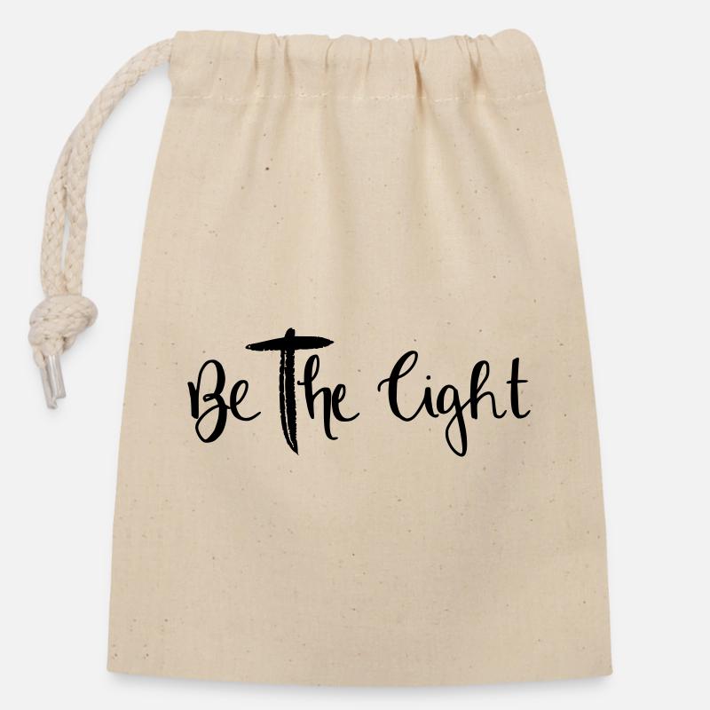be the light - Closable cotton gift bag (14x20cm) - nature