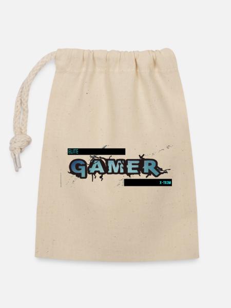 Elite Gamer Xtrem - Verschließbarer Geschenkbeutel aus Baumwolle (14x20cm) - Natur