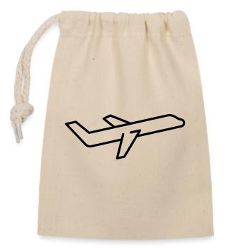 Icône D’avion Contour Ascendant Vol - Sac cadeau en coton avec cordon (14 x 20 cm) - nature - Devant