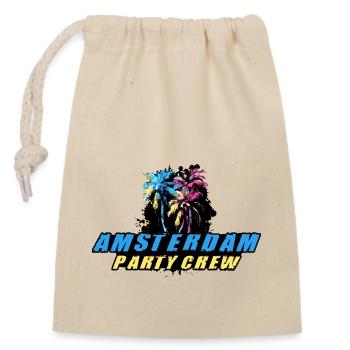 Amsterdam Party Crew Urlaub Spruch - Verschließbarer Geschenkbeutel aus Baumwolle (14x20cm) - Natur - Vorne