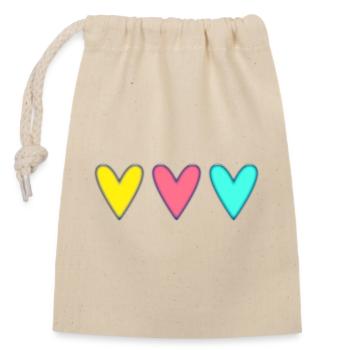 HEART. THANK YOU. MISTRESS. MASTER. THANK YOU MISTRESS. - Closable cotton gift bag (14x20cm) - nature - Front